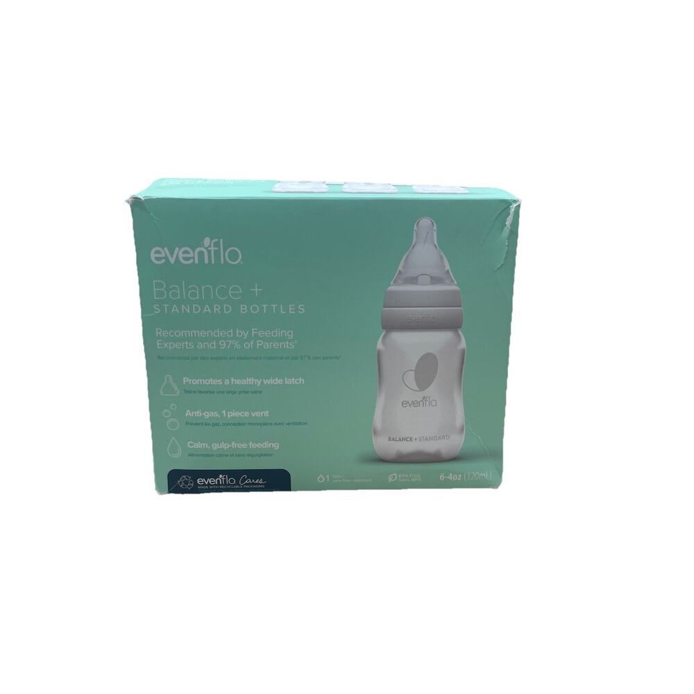 Evenflo Balance+ Standard Baby Bottles 4oz 6 Pack Slow Flow BPA Free